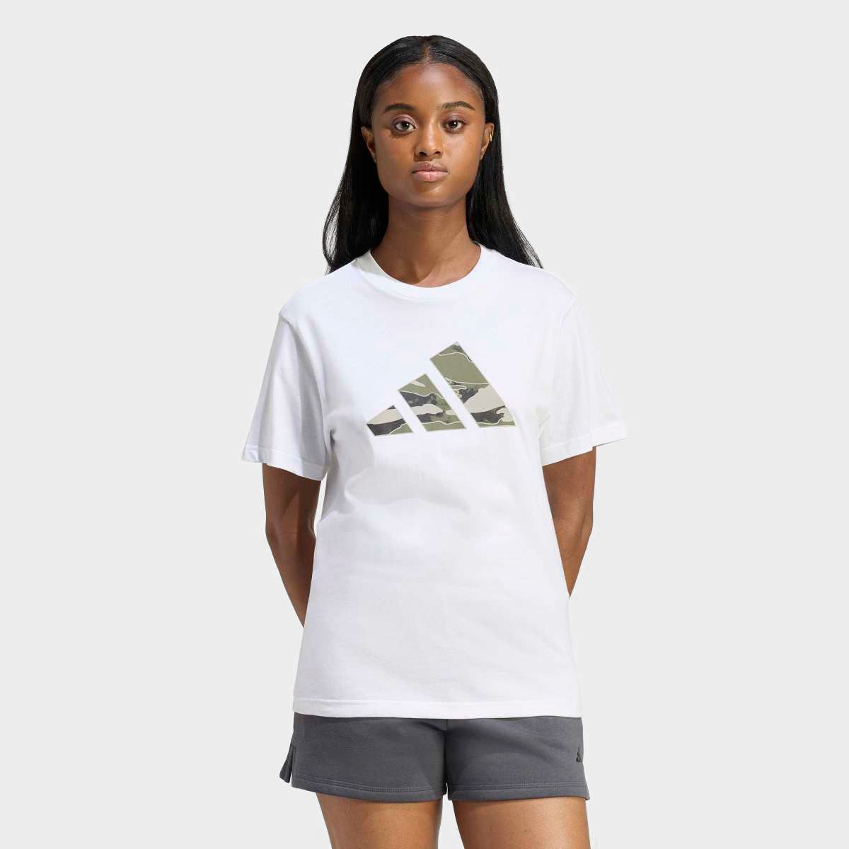Camiseta Adidas Camuflagem Feminina Branco