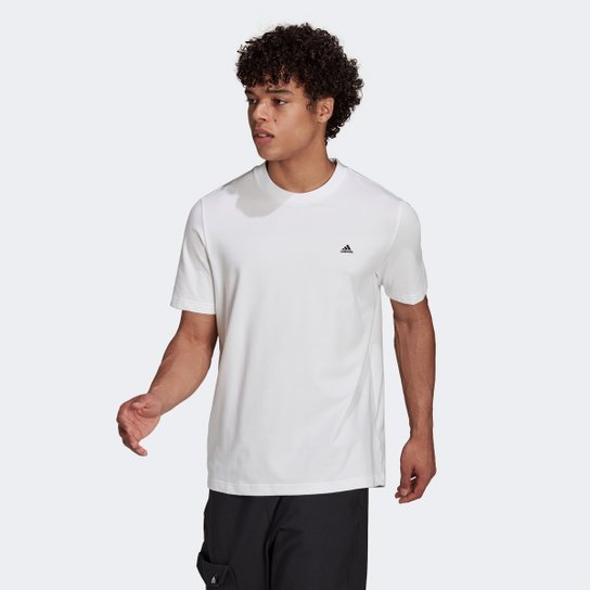 Camiseta Adidas Comfy Masculina - Branco Menor preço em Camiseta Adidas Comfy Masculina - Branco