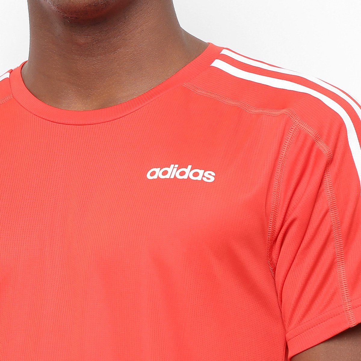 camiseta adidas vermelha 3 stripes