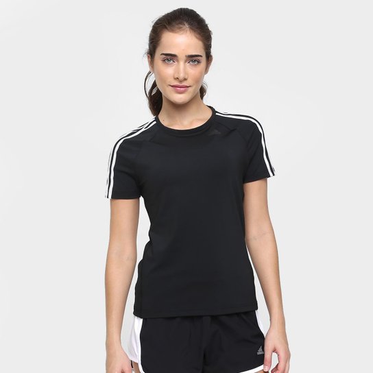 Camiseta Adidas D2M 3S - Preto+Branco