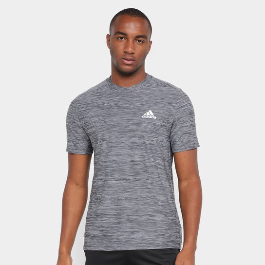 Menor preço em Camiseta Adidas D2M Heather Elastane Masculina - Marinho+Branco