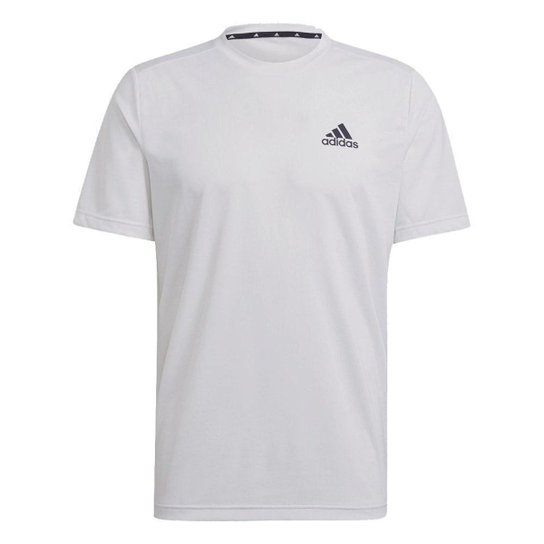 Camiseta Adidas D2m Plain Masculina - Branco Menor preço em Camiseta Adidas D2m Plain Masculina - Branco