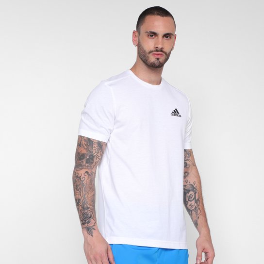 Camiseta Adidas Designed 2 Move Feelready Masculina - Branco+Preto Menor preço em Camiseta Adidas Designed 2 Move Feelready Masculina - Branco+Preto