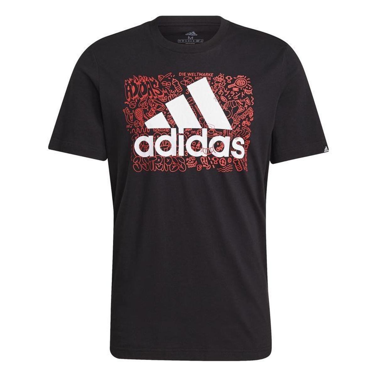 black red adidas shirt