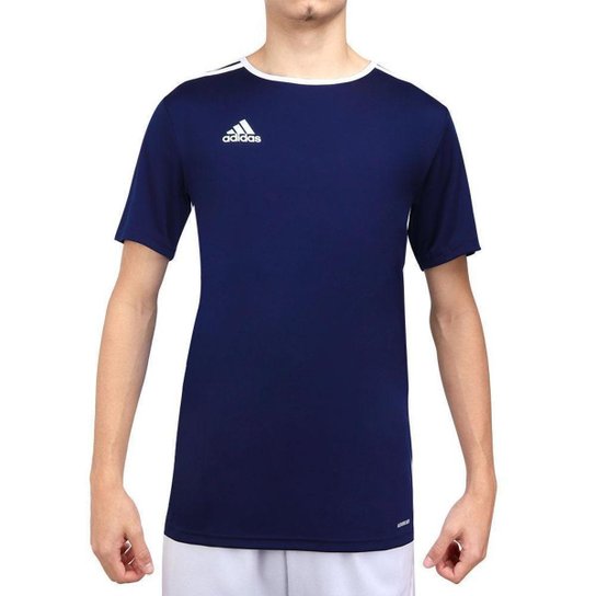 Camiseta Adidas Entrada 18 Marinho e Branca - Marinho Menor preço em Camiseta Adidas Entrada 18 Marinho e Branca - Marinho