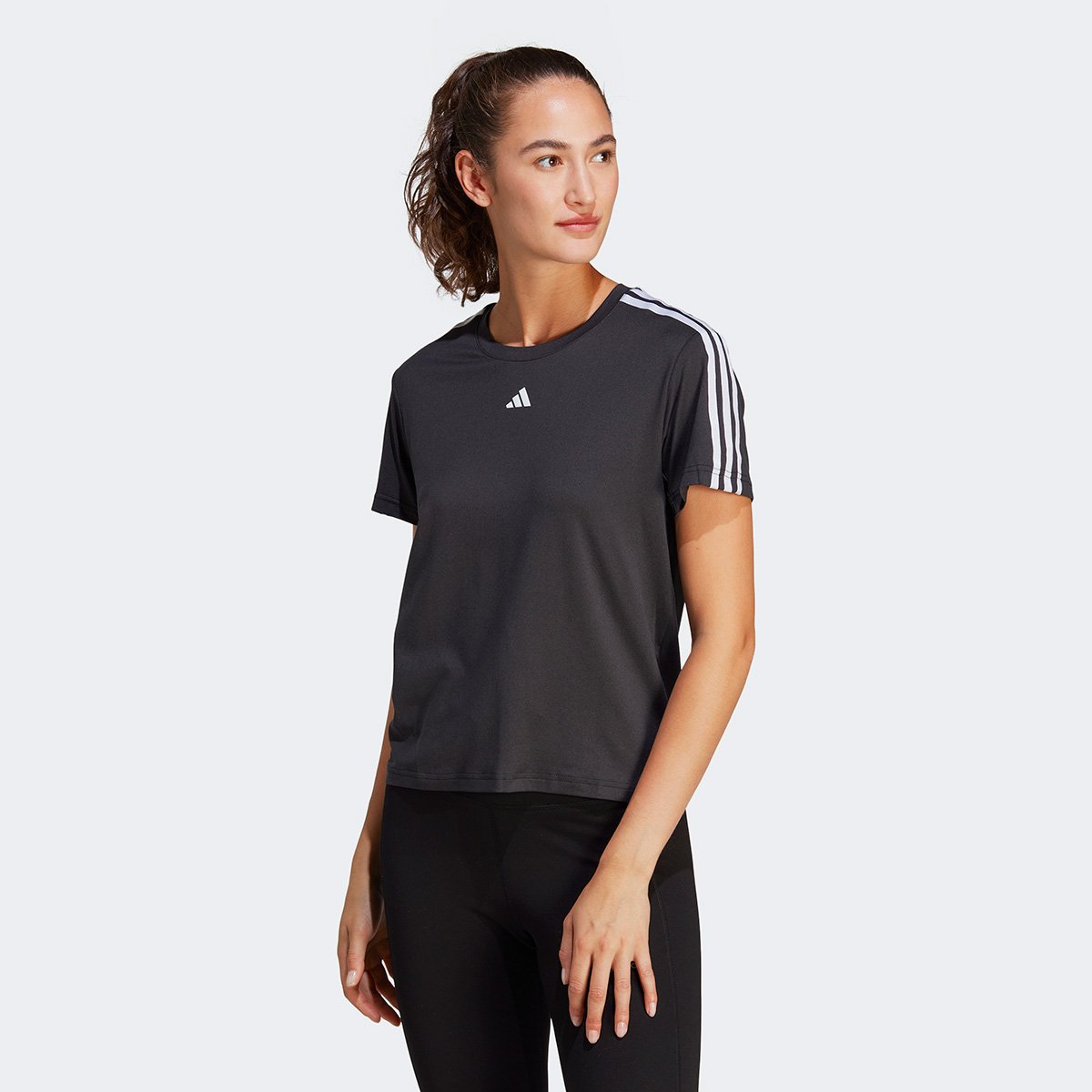 Camiseta Adidas Essentials 3 Listras Feminina