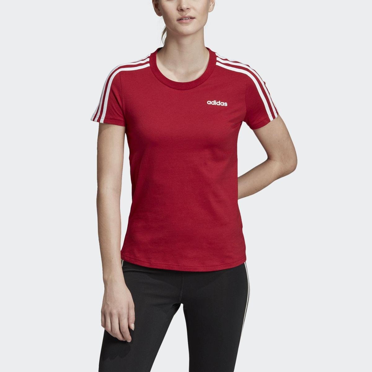 camiseta adidas vermelha feminina