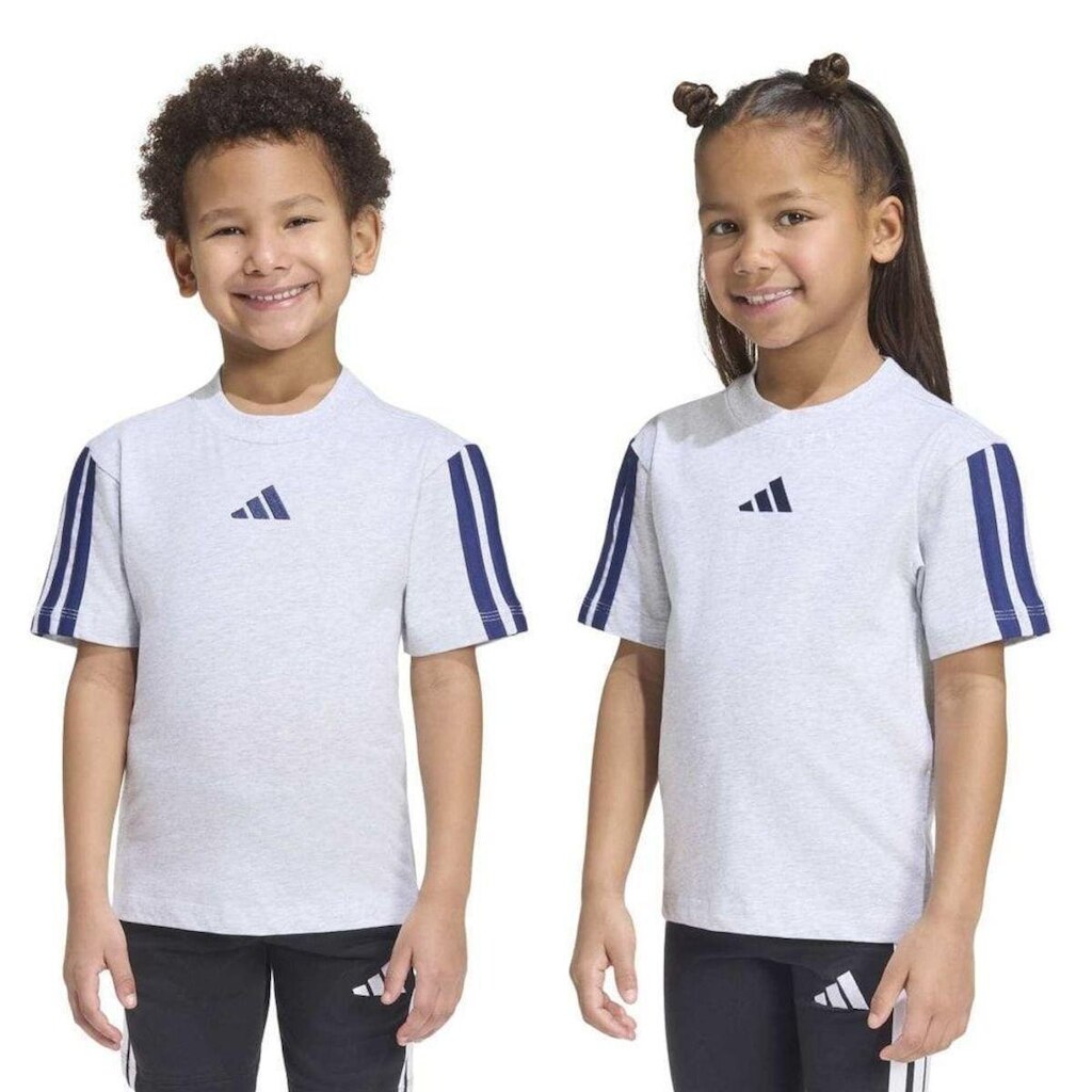 Camiseta Adidas Essentials Infantil - Cinza 5-6