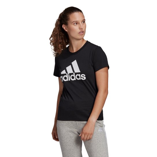 Camiseta Adidas Essentials Logo Adidas Feminina - Preto+Branco é ruim? Camiseta Adidas Essentials Logo Adidas Feminina - Preto+Branco é boa?