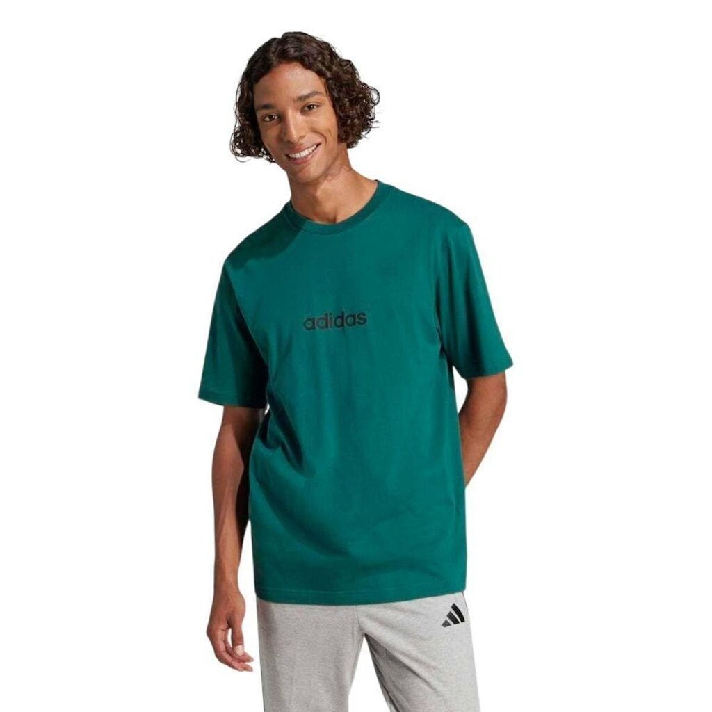 Camiseta Adidas Essentials Logo Linear Masculina - Verde PP