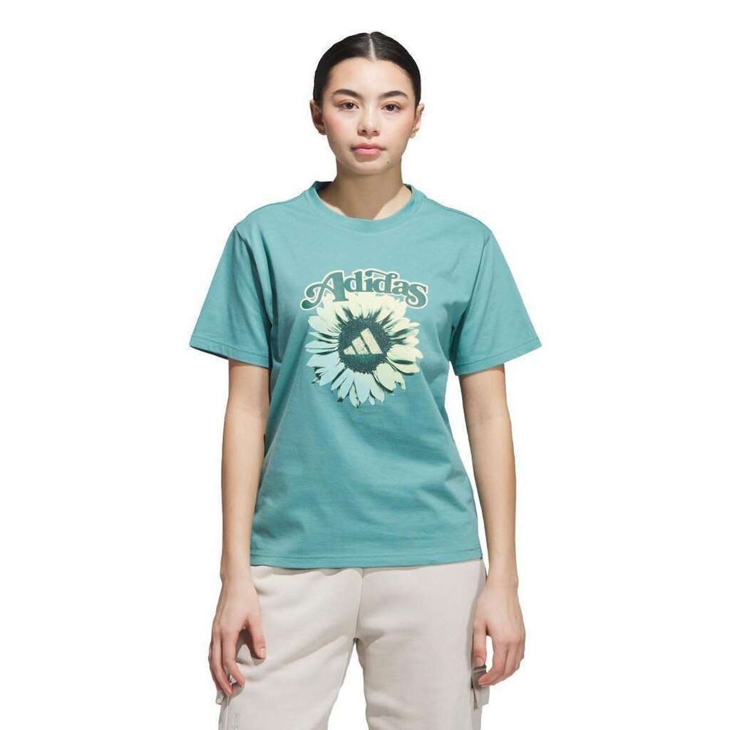 Camiseta Adidas Estampada Floral Feminina