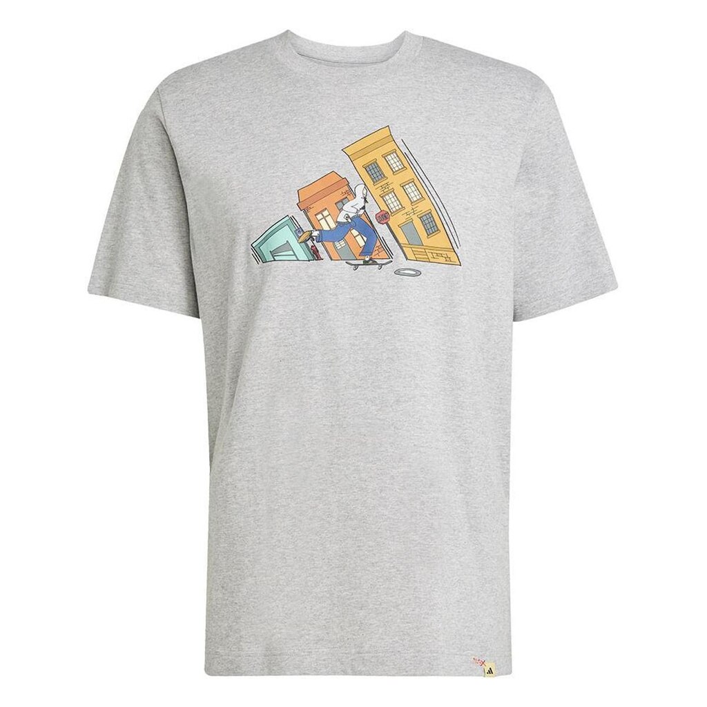 CAMISETA ADIDAS ESTAMPADA SKATE MASCULINO - CINZA M