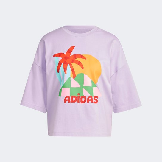 Camiseta Adidas Farm Feminina - Lilás Menor preço em Camiseta Adidas Farm Feminina - Lilás