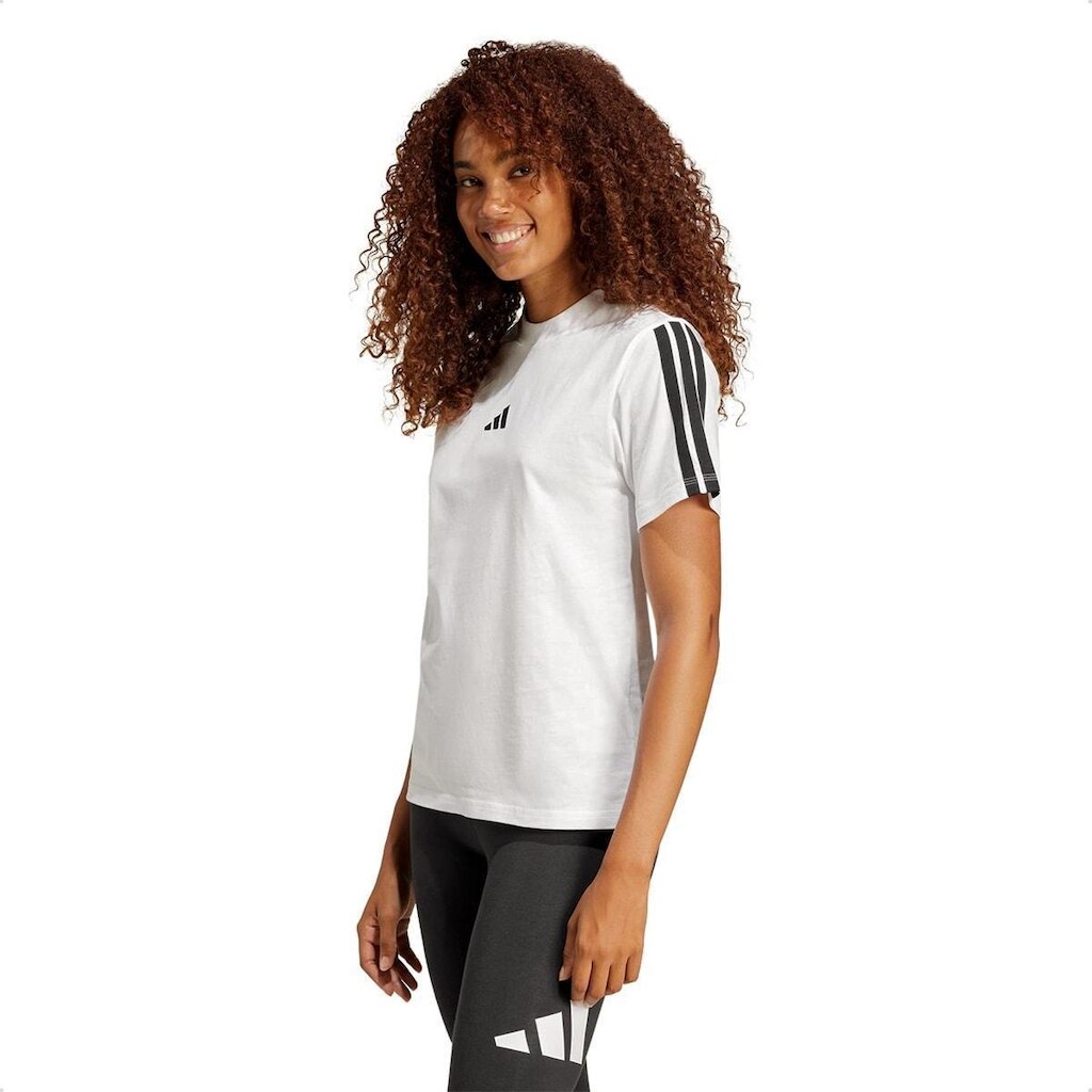 Camiseta Adidas Feminina Essentials 3 Stripes Treino