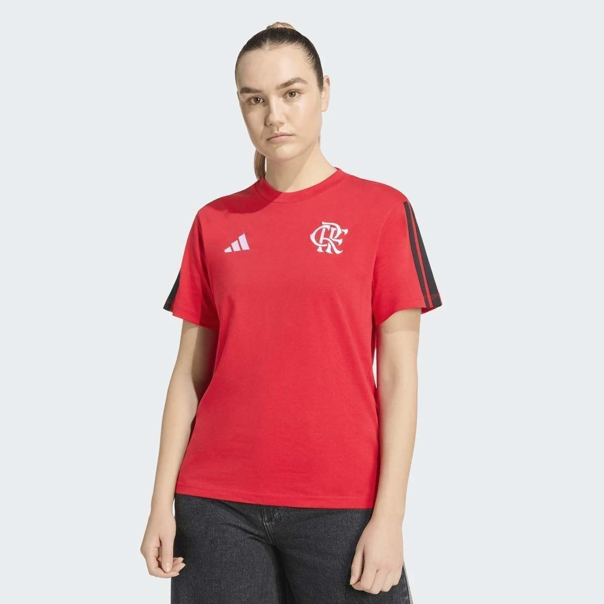 Camiseta Adidas Flamengo Dna Feminina Vermelho