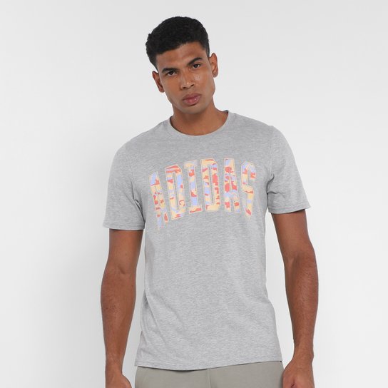 Camiseta Adidas Gráfica Camo Masculina - Cinza+Preto Menor preço em Camiseta Adidas Gráfica Camo Masculina - Cinza+Preto