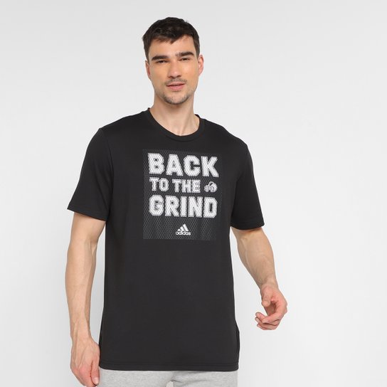 Camiseta Adidas Gráfica Training Masculina - Preto Menor preço em Camiseta Adidas Gráfica Training Masculina - Preto