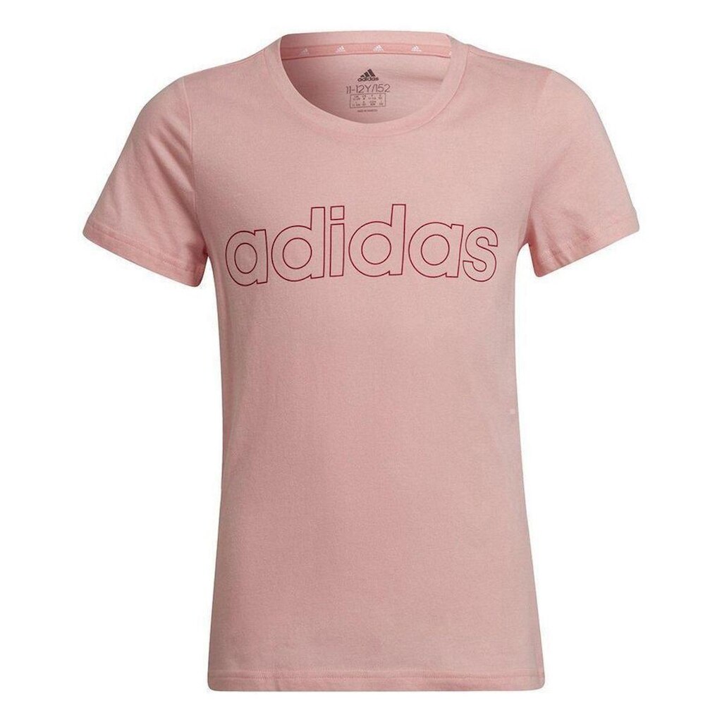 CAMISETA ADIDAS JUVENIL ESSENTIALS LOGO LINEAR HE1965 - ROSA CLARO/BORDO 11/12A