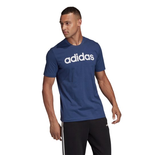 Camiseta Adidas Lin Tee Masculina - Azul Menor preço em Camiseta Adidas Lin Tee Masculina - Azul