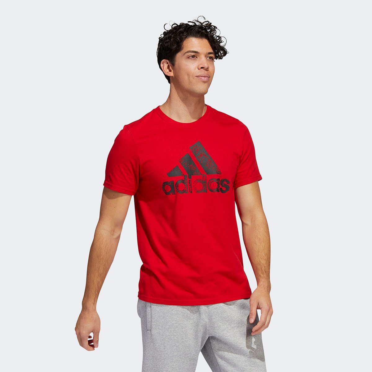 camiseta adidas masculina vermelha