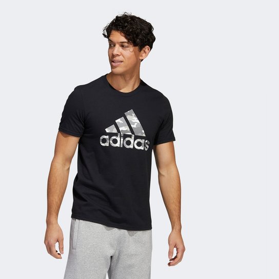 Camiseta Adidas Logo Camuflada Masculina - Preto Menor preço em Camiseta Adidas Logo Camuflada Masculina - Preto