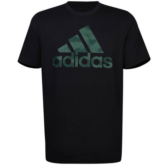 Camiseta Adidas Logo Camuflado Masculino - Preto+verde Menor preço em Camiseta Adidas Logo Camuflado Masculino - Preto+verde