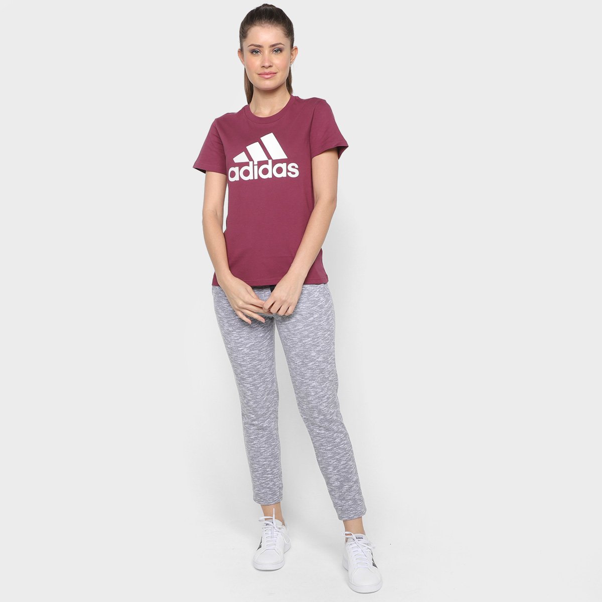 camiseta adidas vinho feminina