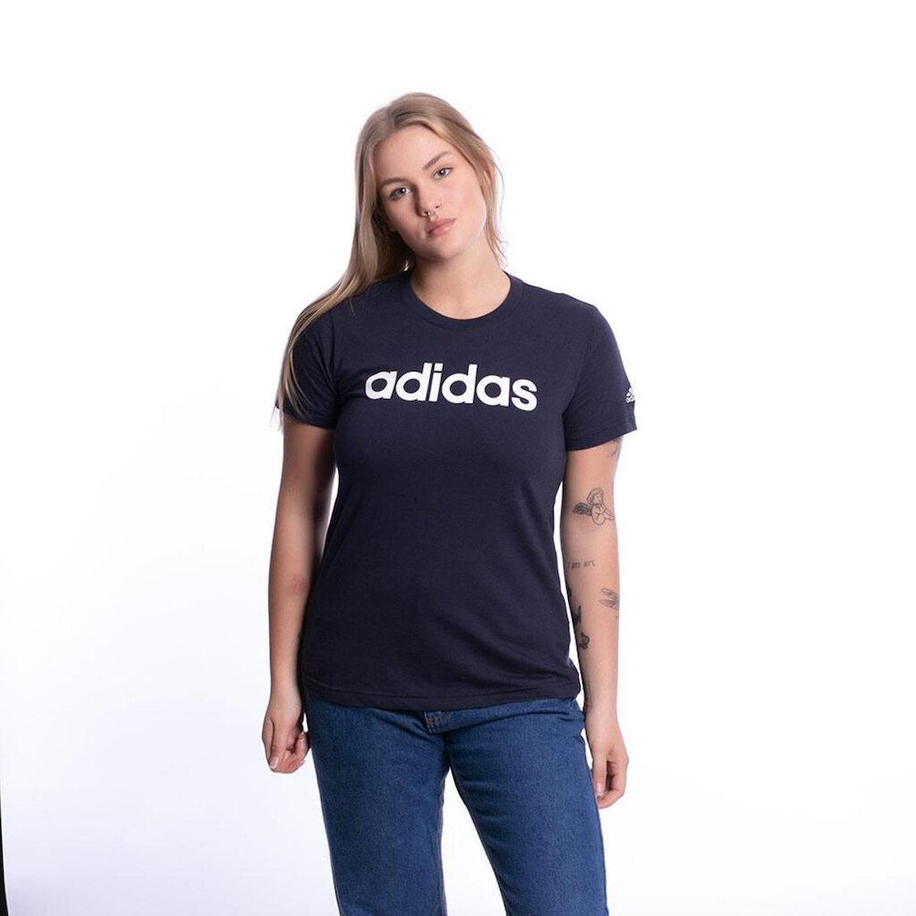 Camiseta Adidas Logo Linear Feminino - HO7833