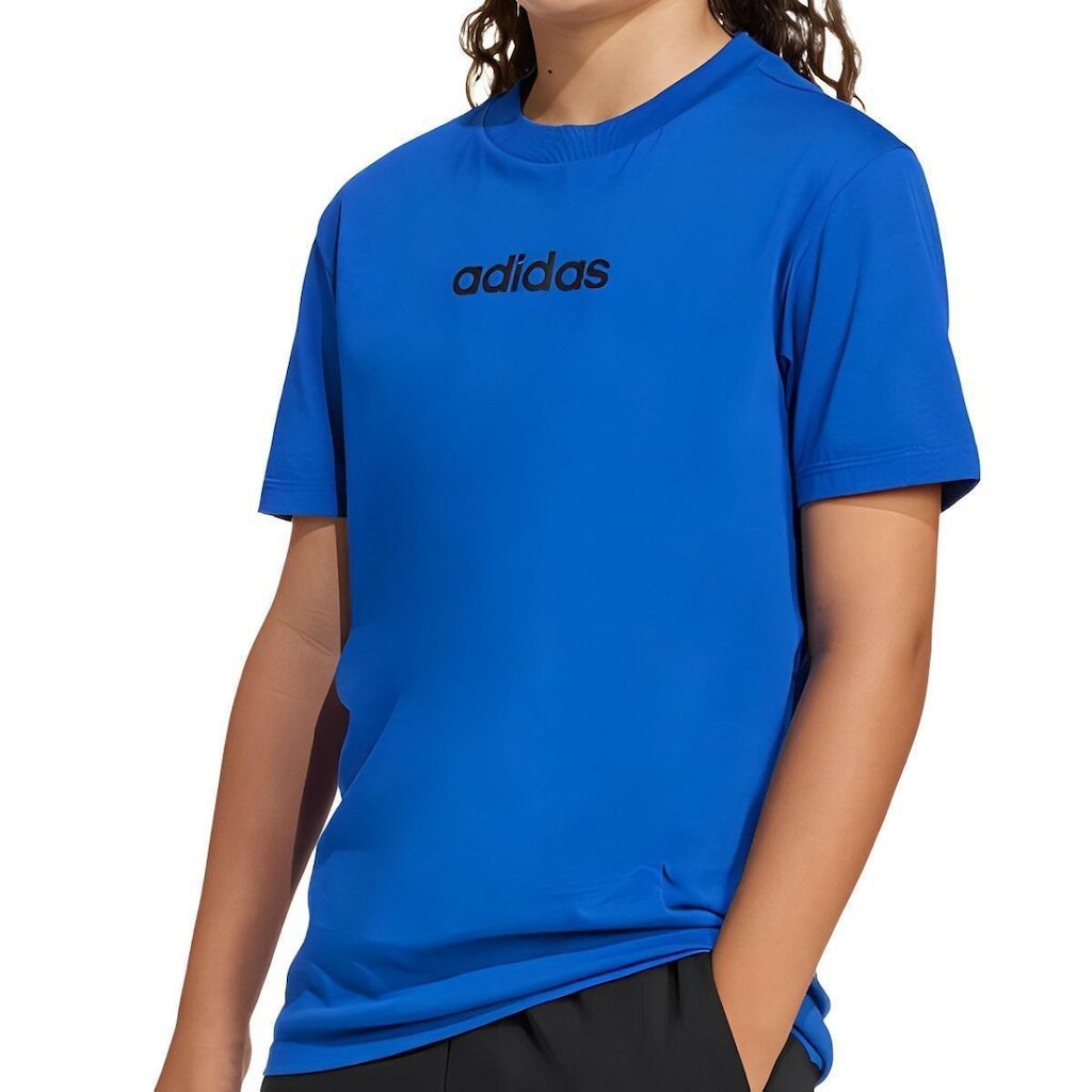 Camiseta Adidas Logo Linear Infantil Azul