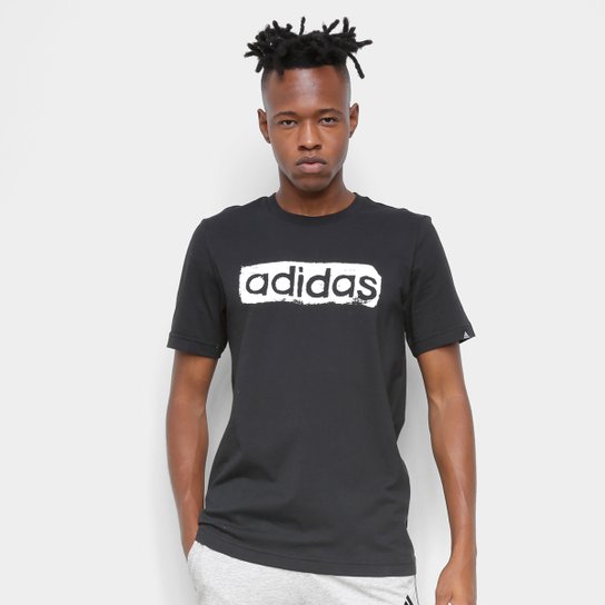 Camiseta Adidas Logo Linear Masculina - Preto é ruim? Camiseta Adidas Logo Linear Masculina - Preto é boa?