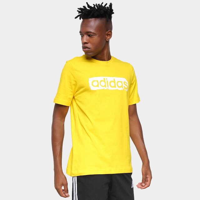 Camiseta Adidas Logo Linear Masculina - Amarelo é boa?