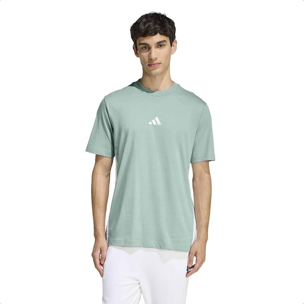 Camiseta Adidas Malha Simples Essentials Três Listras