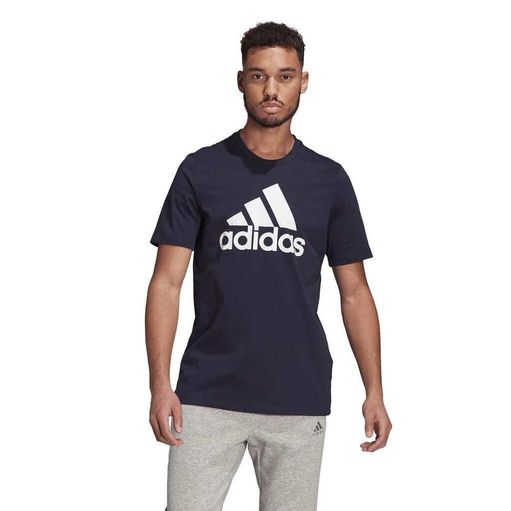 Camiseta Adidas Manga Curta Essentials Big Logo Azul