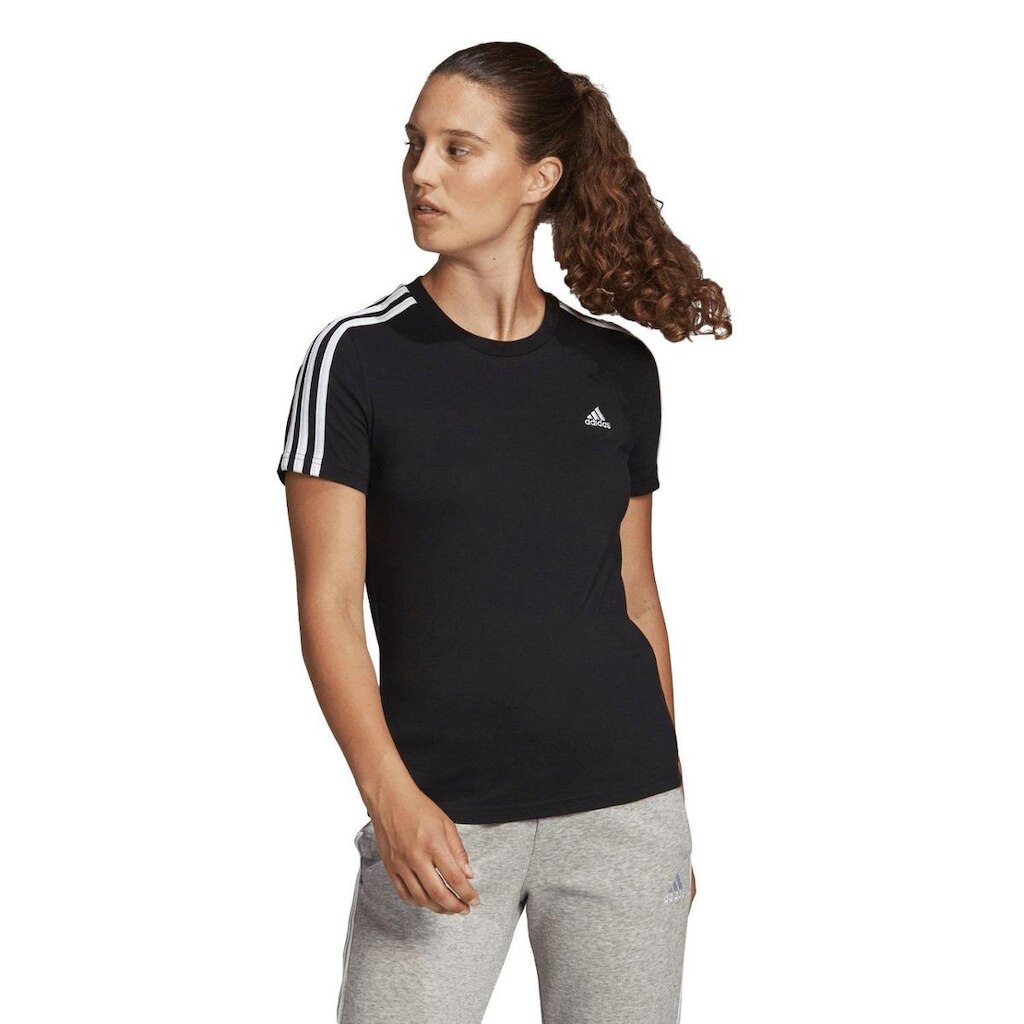 Camiseta Adidas Manga Curta Essentials Slim 3 Stripes