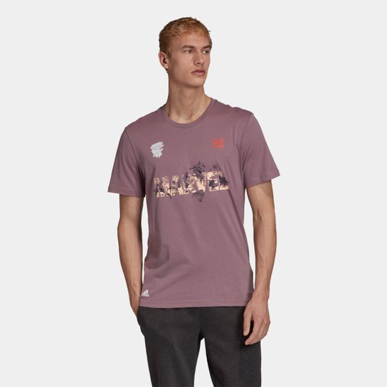 Camiseta Adidas Marvel Masculina - Roxo+Bege Menor preço em Camiseta Adidas Marvel Masculina - Roxo+Bege