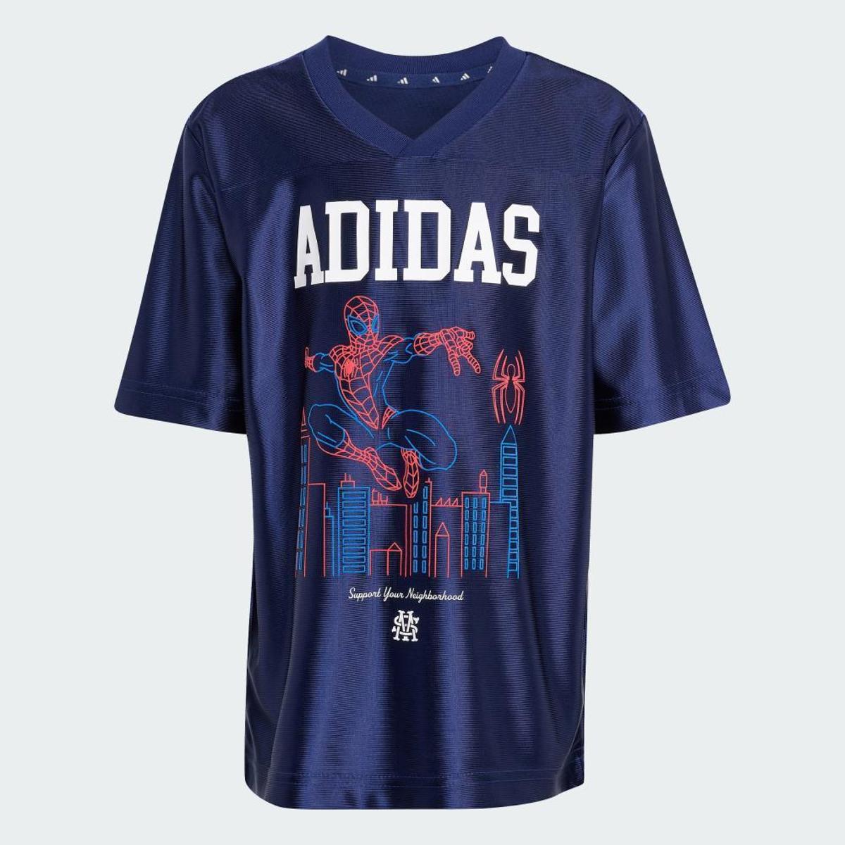 Camiseta adidas Marvel Spider-Man Adidas - Azul+Branco | Netshoes