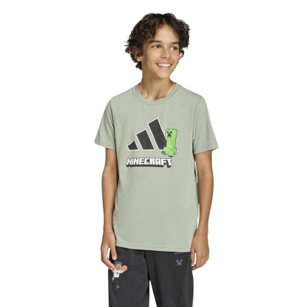 Camiseta Adidas Minecraft Training Infantil - Verde 7-8