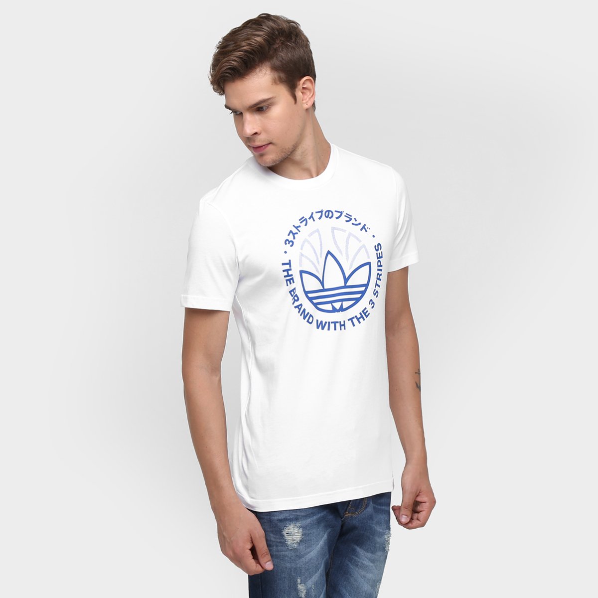 camisa adidas trefoil branca