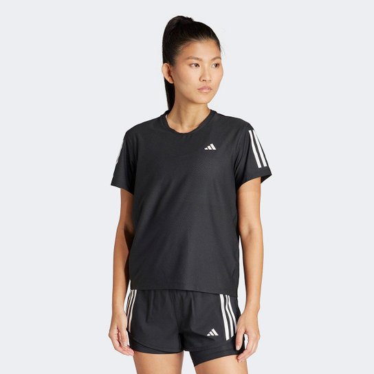 Camiseta Adidas Own The Run Base Feminina - Preto+Branco Menor preço em Camiseta Adidas Own The Run Base Feminina - Preto+Branco
