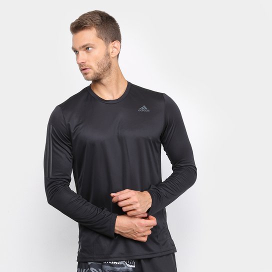 Camiseta Adidas Own The Run Manga Longa Masculina - Preto Menor preço em Camiseta Adidas Own The Run Manga Longa Masculina - Preto