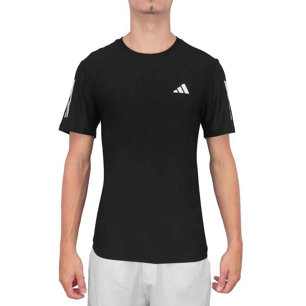 Camiseta Adidas Own The Run Preta e Branca