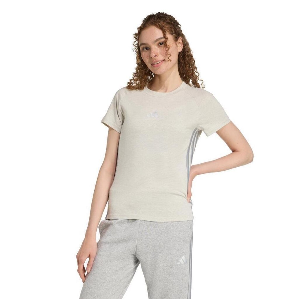 Camiseta Adidas Slim com Três Listras Holiday Feminina