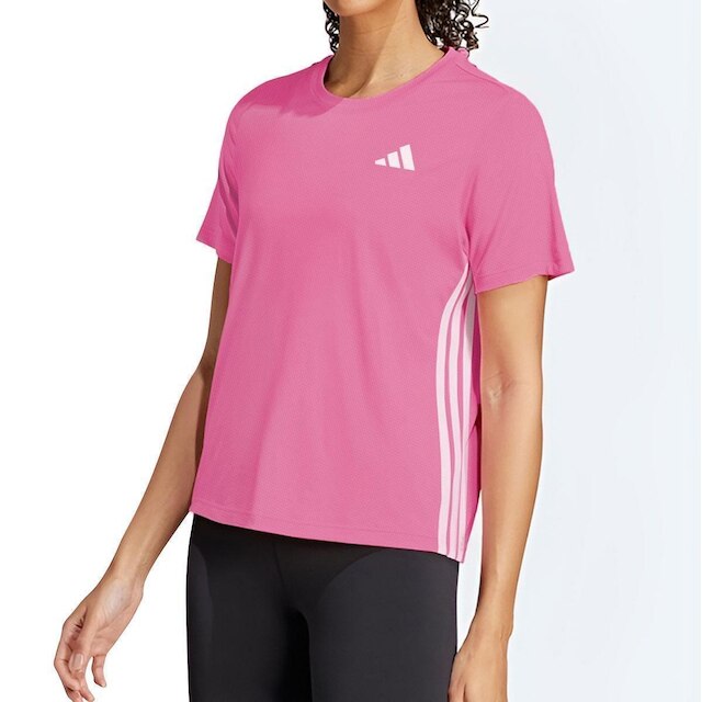 Camiseta Adidas TE 3S Crew Tee Rosa e Branco