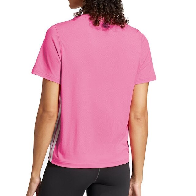 Camiseta Adidas TE 3S Crew Tee Rosa e Branco