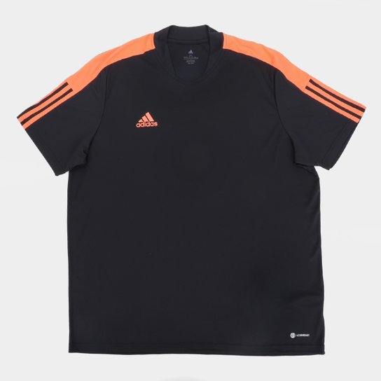 Camiseta Adidas Tiro Essentials Masculina - Preto+Laranja Menor preço em Camiseta Adidas Tiro Essentials Masculina - Preto+Laranja