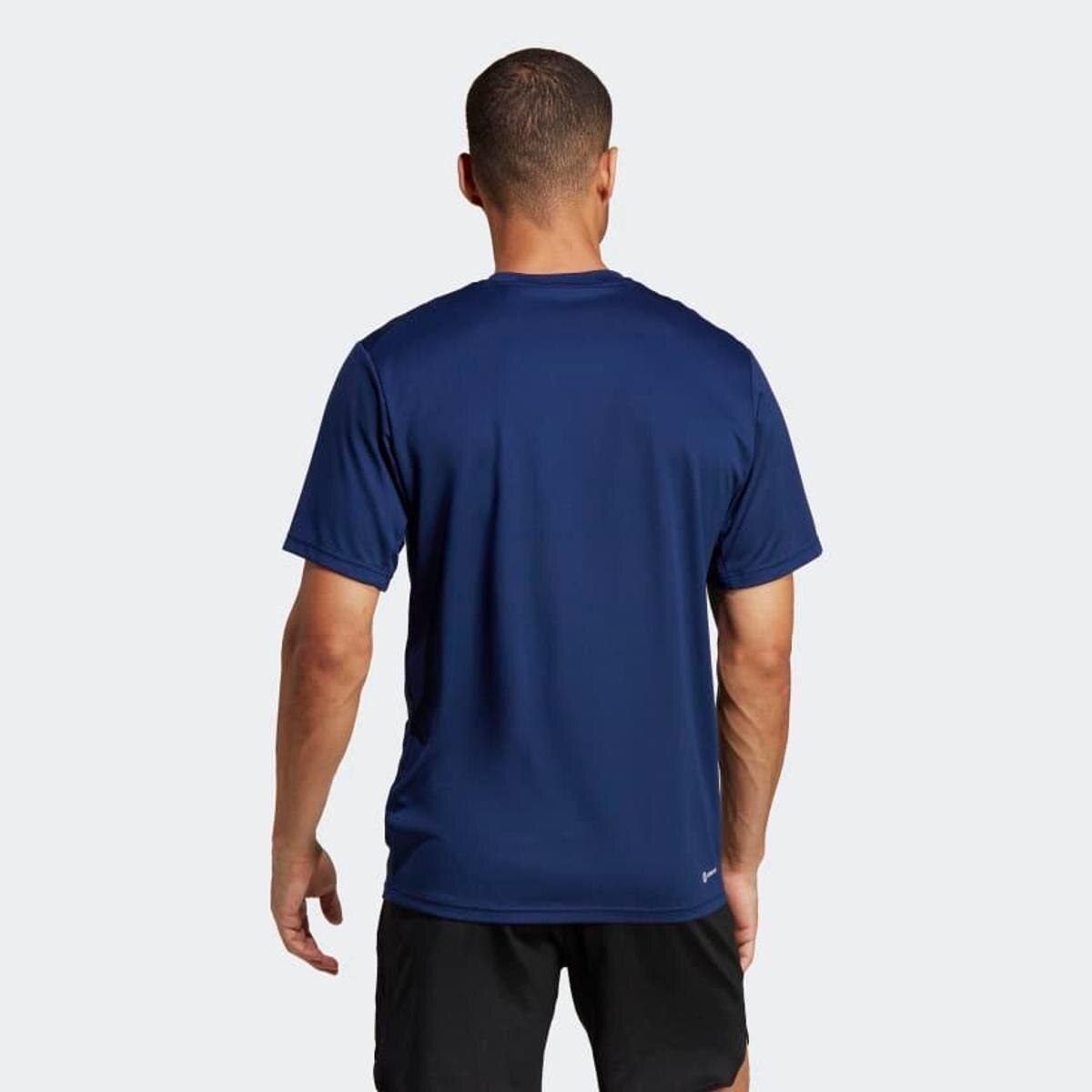 Camiseta Adidas Treino Manga Curta Logo - IC7429 - Azul | Netshoes