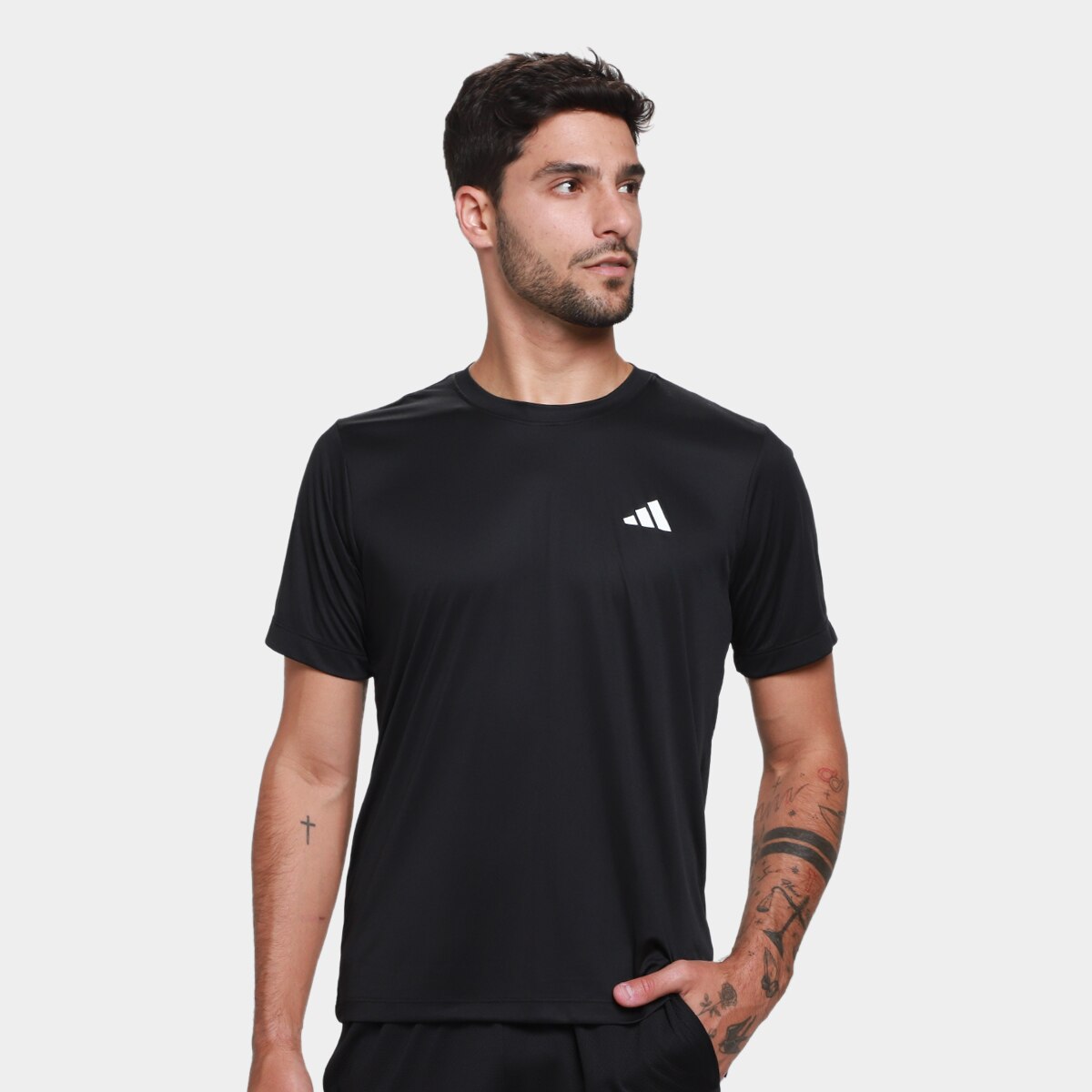 Camiseta Adidas Treino Masculina Preto Branco