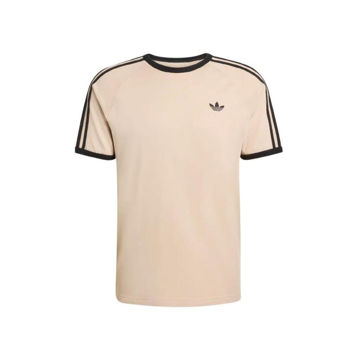 Camiseta Adidas Três Listras Bege Menor preço em Camiseta Adidas Três Listras Bege
