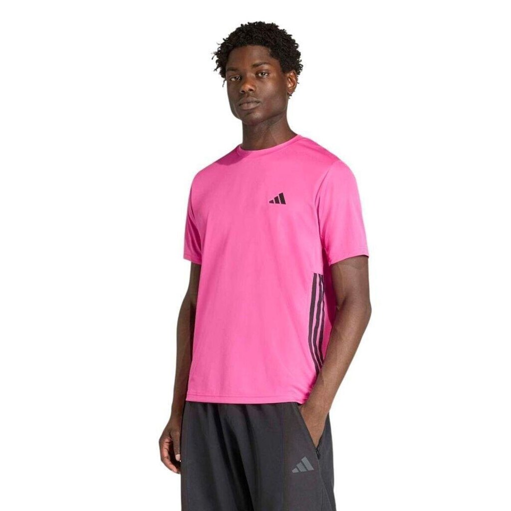 Camiseta Adidas Workout Essentials Base 3S Masculina - Pink PP