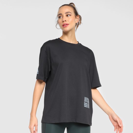 Camiseta Adidas Yoga Grafica Feminina - Preto Menor preço em Camiseta Adidas Yoga Grafica Feminina - Preto